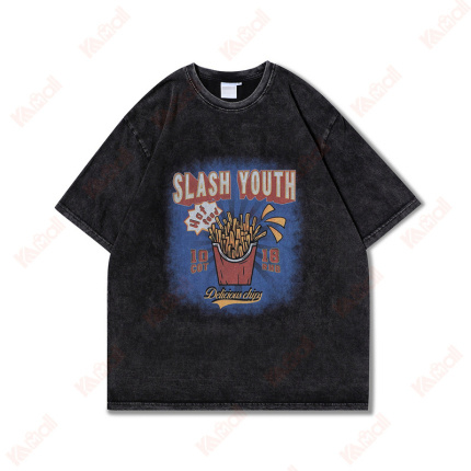 cartoon pattern standard black t shirt